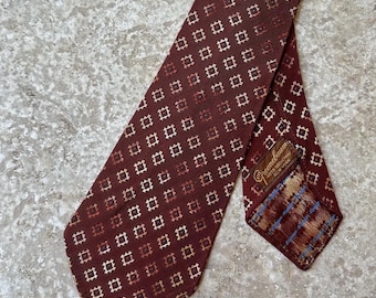 1930s Brown Rayon Brocade Tie | Untipped Resilient Trad