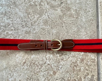 Vintage 60s Brooks Brothers Red Yellow Striped Belt - Etsy display picture 3