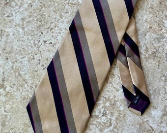 Cravate Vintage Brooks Brothers 100% Soie, Motif Géométrique – Fabriquée En Italie