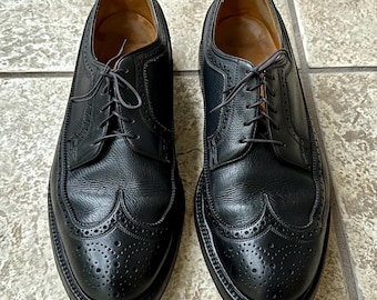 1960s FLORSHEIM Imperial Black Scotch Grain Leather Wingtips 1960s FLORSHEIM Imperial Black Scotch Grain Leather Wingtips