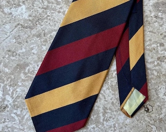 1960s LANGROCK Red & Gold Striped Silk Repp Tie | Welch Margetson Ivy League Trad