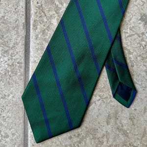 Vintage BROOKS BROTHERS Red & Dark Blue Regimental Striped Silk Repp Tie | Made in USA Ivy League Trad