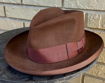 1950s Brown Felt Lord’s Hat | Size 7 | MALLORY Fifth Ave