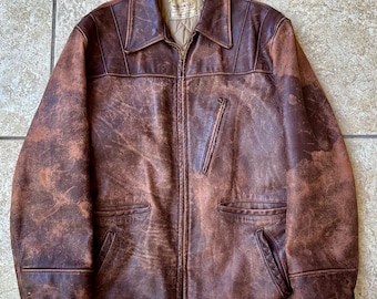 Vintage 1930s 40s Goatskin Leather Jacket - California