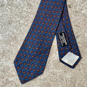 1960s BROOKS BROTHERS Blue Paisley Print Silk Foulard Tie | Ivy League Trad