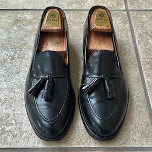 Vintage ALDEN Black Calfskin Leather Tassel Loafers | Size 10 D
