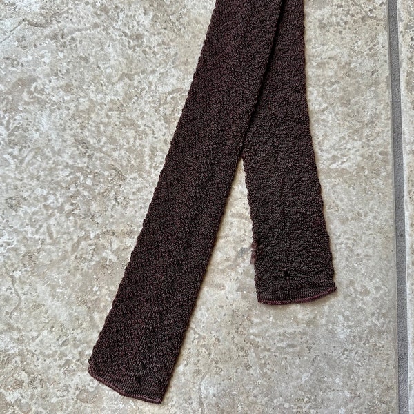 1940s Brown Rayon Knit Tie | Ivy League Trad