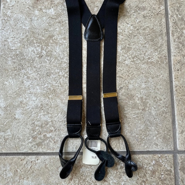 Deadstock Black Elastic Suspenders Braces | CAS Ivy League Trad NOS