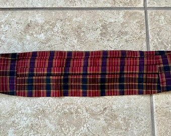 Vintage Red Plaid Madras Cotton Cummerbund | Ivy League Trad