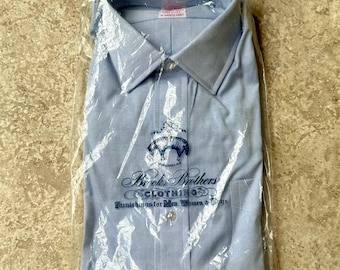 Deadstock BROOKS BROTHERS lichtblauw pinpoint overhemd van oxfordstof | 15,5 - 33 | NOS