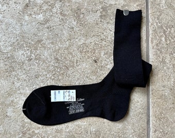 Deadstock BROOKS BROTHERS Black Merino Wool Nylon Dress Socks | Large | Made in England Ivy League Trad Nos