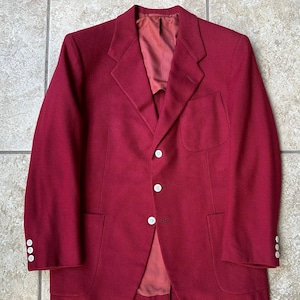 1970s HICKEY FREEMAN Red Cashmere Blazer | 38 39 Short | Maus & Hoffman Ivy League Trad