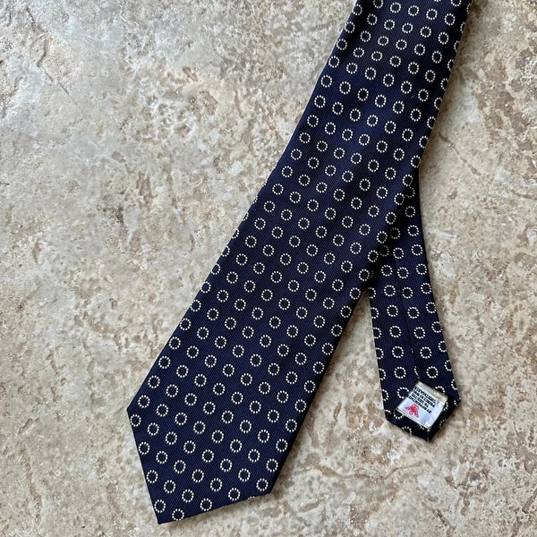 Vintage TURNBULL & ASSER Navy Blue Silk Twill Tie | Made in England Ivy League Trad