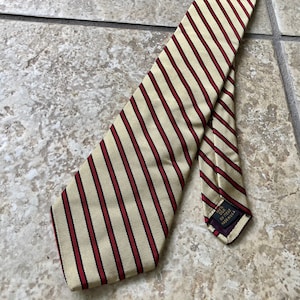 Vintage Gold & Red Regimental Striped Silk Repp Tie | VAUGHN at SATHER GATE Ivy League Trad