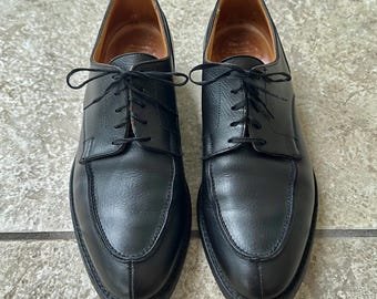 Vintage PEAL & CO Black Pebbled-grain Split-toe Derbies | Size 10