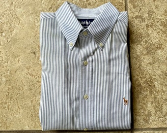 Vintage POLO RALPH LAUREN White Oxford Cloth Button Down Shirt 16.5 35 ...