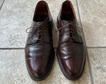 Vintage Dark Brown Shell Cordovan Plain Toe Bluchers | Size 10.5 E | Made in USA Ivy League Trad