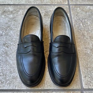 Vintage ALDEN Black Calfskin Penney Loafers | Size 9 1/2 C/E | # 96957 Made in USA