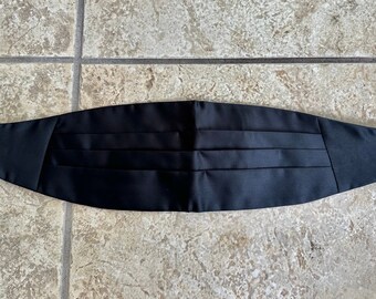 1960s BROOKS BROTHERS Black Satin Silk Cummerbund | Ivy League Trad