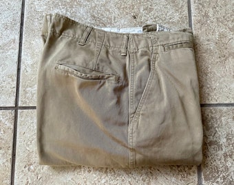 1950s US ARMY Cotton Khaki Twill Chinos | 29 x 31 | Korean War Button Fly