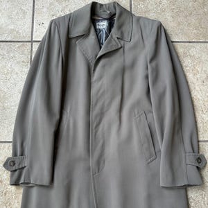 1950s Taupe Wool Gabardine Overcoat | 38 40 Long | MILIUM Ivy League Trad