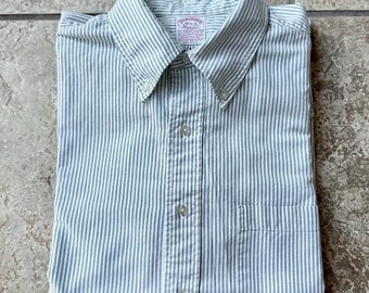 トップス Brooks Brothers makers shirt made in USA Brooks Brothers MAKERS Long Sleeve Button-Down Striped Shirt