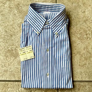 Camisa Oxford con botones y rayas azules de Brooks Brothers, de stock muerto, talla 15.5 - R, 6 botones, estilo Ivy League Trad Nos.