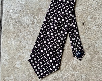 Vintage POLO RALPH LAUREN Black & Purple Gum Twill Silk Tie | Made in Usa