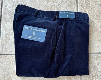 Deadstock POLO RALPH LAUREN Navy Blue Cotton Corduroy Trousers 33