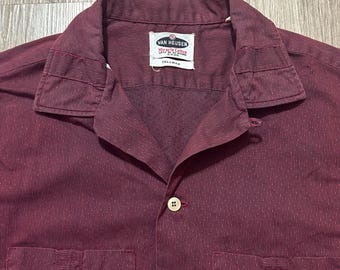 Deadstock 1950s ARROW Gabanaro Red Rayon Gabardine Loop Collar