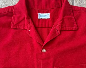 Deadstock 1950s ARROW Gabanaro Red Rayon Gabardine Loop Collar
