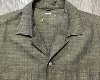 Deadstock 1950s ARROW Gabanaro Red Rayon Gabardine Loop Collar