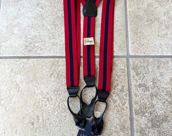 Deadstock GANT Red & Blue Striped Suspenders Braces | Ivy League Trad