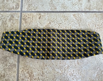 Vintage Yellow & Gray Handmade Needlepoint Cummerbund | Ivy League Trad