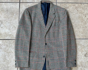 1960s STANLEY BLACKER Plaid Tweed Sack Sport Coat | 36 37 Regular | 3/2 Roll Ivy League Trad