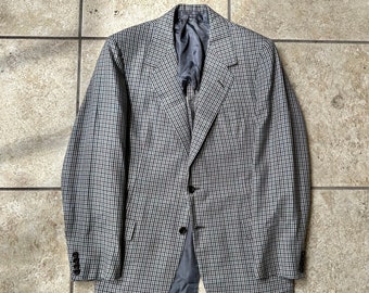 Vintage OXXFORD CLOTHES Gray Gun Club Check Wool Cashmere Sport Coat | 38 39 Regular | Trad Ivy League