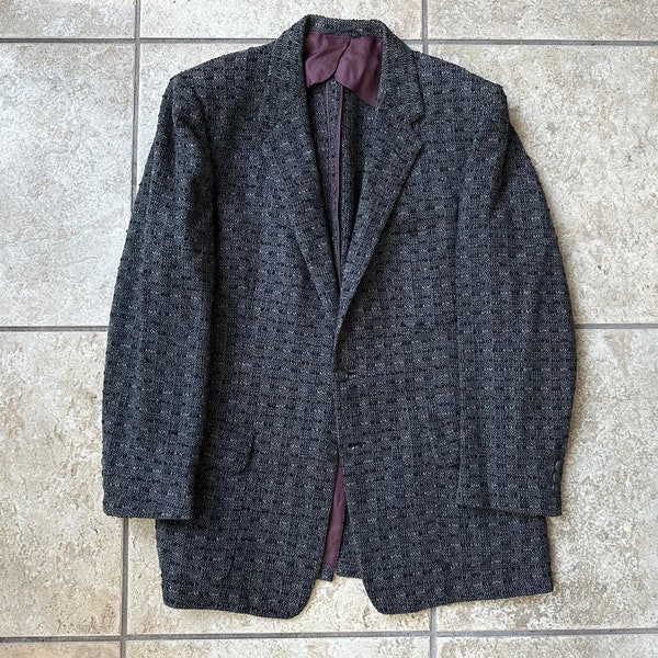 1950s Dark Gray Boucle Tweed Wool Sport Coat | 39 40 Regular | BOND CLOTHES Atomic