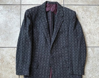 Abrigo deportivo de lana Boucle Tweed gris oscuro de la década de 1950 / 39 40 Regular / BOND CLOTHES Atómico