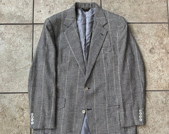 Vintage Southwick Gray Glen Plaid Wool Silk Sport Coat | 39 40 Long | 2 Button Ivy League Trad