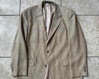 Vintage J. PRESS Beige Linen Blend Sack Sport Coat | 41 42 Regular | 3/2 Roll Ivy League Trad