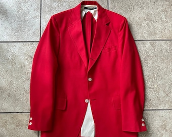 Deadstock 1970s BROOKS BROTHERS Red Linen Blend Sack Blazer | 39 40 Long | 3/2 Roll Ivy League Trad