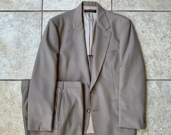 Vintage BROOKS BROTHERS Taupe Tropical Worsted Suit | 41 Regular | Ivy League Trad