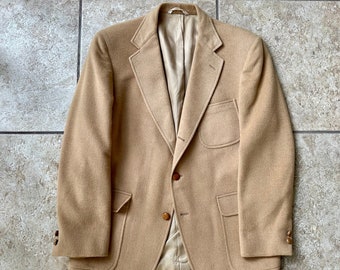 Vintage Tan Camelhair Sack Sport Coat | 40 Regular | HUNTINGTON Ivy League Trad