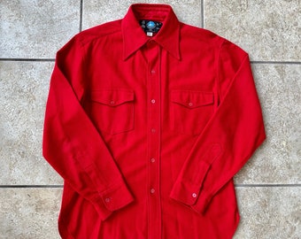 Vintage Red Tweed Wool Shirt Jacket | Extra Large | SWANDRI Ivy League Trad