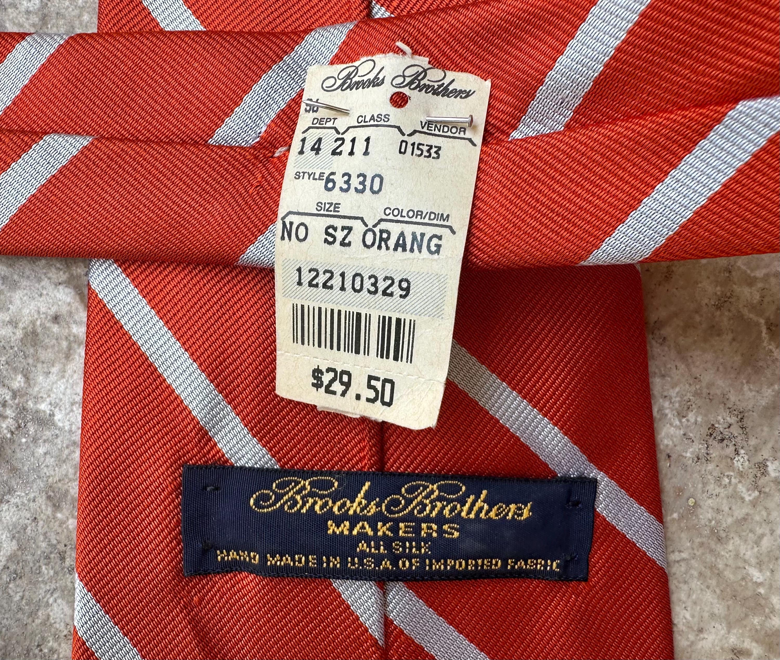 デッドストック BROOKS BROTHERS オレンジ レジメンタルストライプ