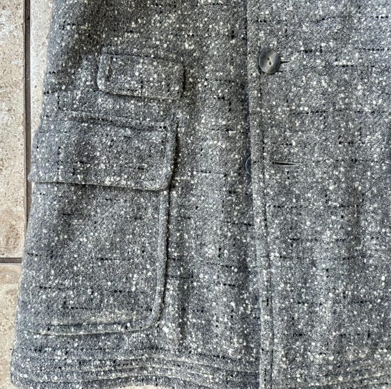 1950s Gray Flecked Boucle Tweed Car Coat | 40 Reg… - image 6