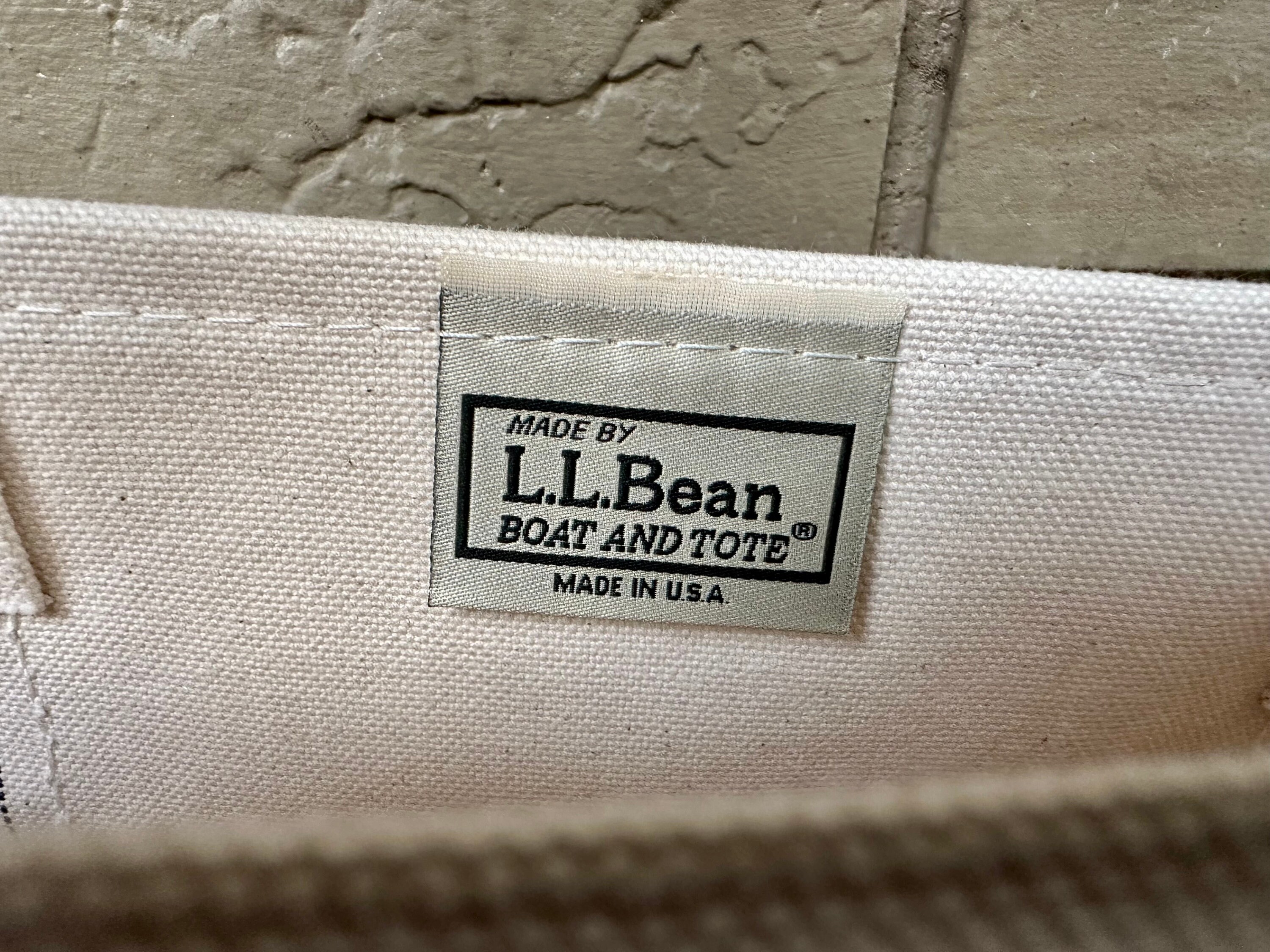 Vintage LL BEAN Cream & Blue Cotton Canvas Boat and Tote Vintage LL BEAN Cream & Blue Cotton Canvas Boat and Tote