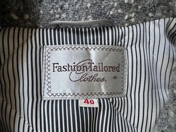 1950s Gray Flecked Boucle Tweed Car Coat | 40 Reg… - image 9
