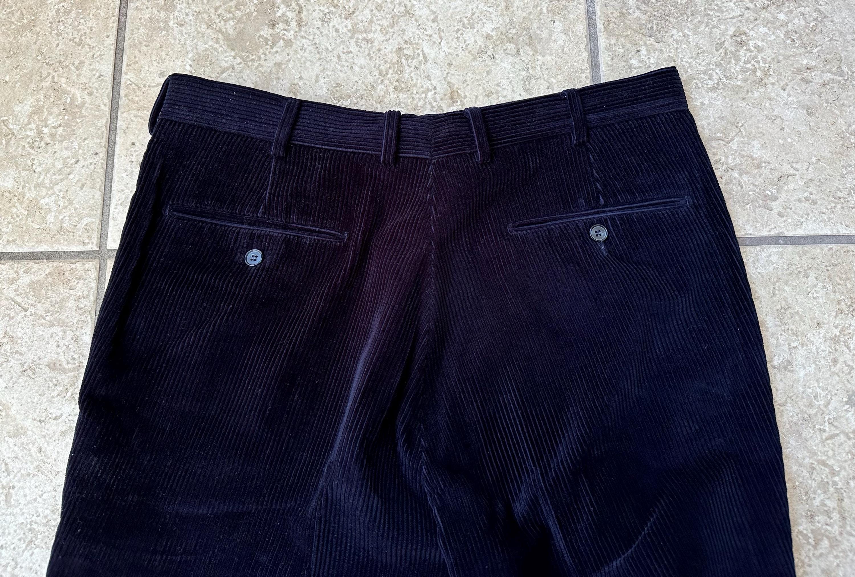 Vintage J. PRESS Navy Blue Corduroy Trousers | 33 X 28 | Made in 