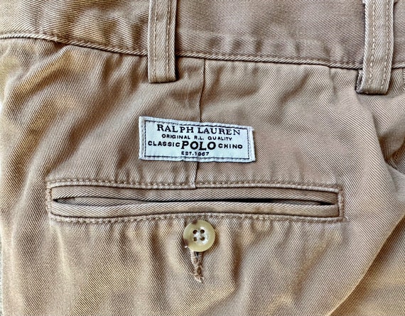 Vintage POLO RALPH LAUREN Khaki Cotton Twill Chin… - image 7